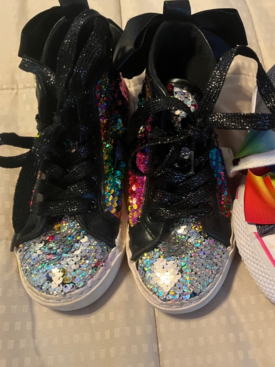 Other - Kids Rainbow with Black Sequin High-Tops - Cute and Colorful